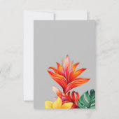 Tropisch bloemmotief  RSVP kaartje (Achterkant)