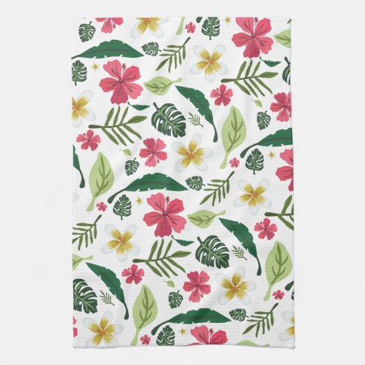 Tropisch bloemmotief  theedoek (Verticaal)