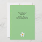 Tropisch Bloemmotief, Witte Plumeria op Salie, Tro Save The Date (Achterkant)