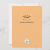 Tropisch Bloemmotief, Witte Plumeria Sinaasappel, Save The Date (Achterkant)