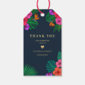Tropisch Bloemontwerp | Hibiscus & Groene Bladeren Cadeaulabel (Voorkant)