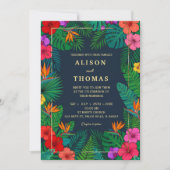 Tropisch Bloemontwerp | Hibiscus & Groene Bladeren Kaart (Voorkant)