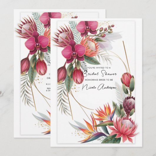 Tropisch Bloemparadijs Botanisch Goud Kaart (Voorkant / Achterkant)