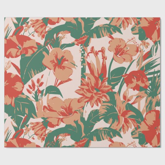 Tropisch bloemparadijs cadeaupapier (Vlak)