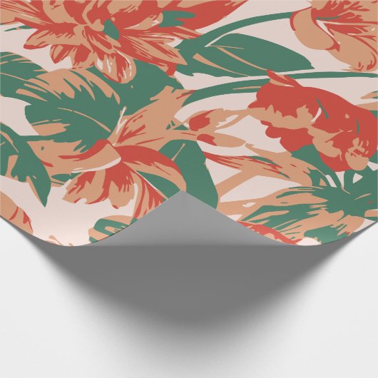 Tropisch bloemparadijs cadeaupapier (Hoek)