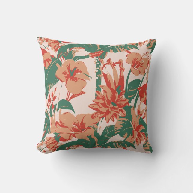 Tropisch bloemparadijs kussen (Voorkant)