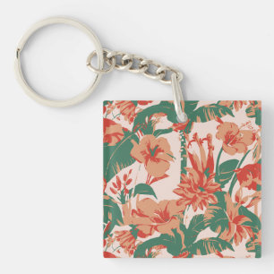 Tropisch bloemparadijs sleutelhanger
