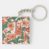 Tropisch bloemparadijs sleutelhanger (Achterkant)