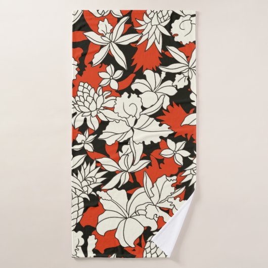 Tropisch bloempatroon badhanddoek (Badhanddoek)