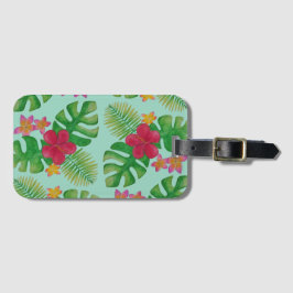 Tropisch bloempatroon bagagelabel