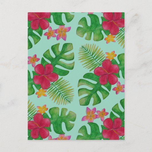 Tropisch bloempatroon briefkaart (Voorkant)
