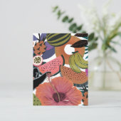 Tropisch bloempatroon briefkaart (Staand voorkant)