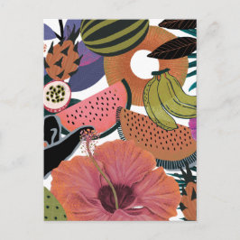 Tropisch bloempatroon briefkaart