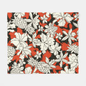 Tropisch bloempatroon fleece deken (Voorkant (Horizontaal))