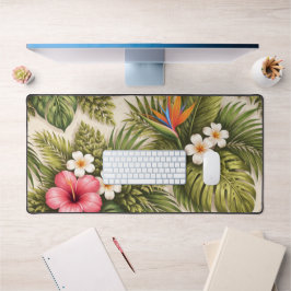 Tropisch bloempatroon – Hibiscus, Monstera Bureaumat