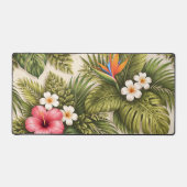 Tropisch bloempatroon – Hibiscus, Monstera  Bureaumat (Voorkant)