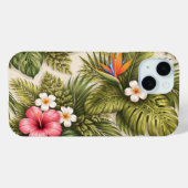 Tropisch bloempatroon – Hibiscus, Monstera  Case-Mate iPhone Case (Achterkant (horizontaal))