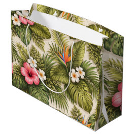 Tropisch bloempatroon – Hibiscus, Monstera Groot Cadeauzakje