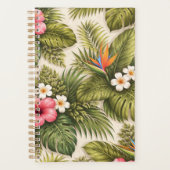 Tropisch bloempatroon – Hibiscus, Monstera  Planner (Voorkant)