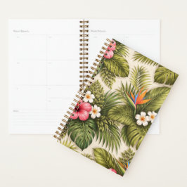 Tropisch bloempatroon – Hibiscus, Monstera Planner