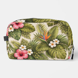 Tropisch bloempatroon – Hibiscus, Monstera Toilettasje