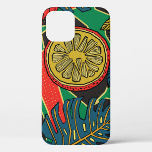 Tropisch bloempatroon in doedelstijl met fruit Case-Mate iPhone case