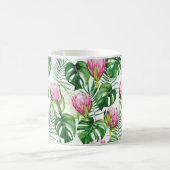 Tropisch bloempatroon op palmblad koffiemok (Center)