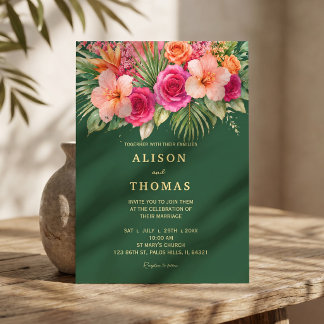 Tropisch Bloemrijk Kleurrijk | Hibiscus & Groene B Kaart