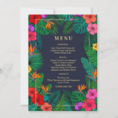 Tropisch Bloemschikken | Hibiscus & Groene Menu Kaart (Voorkant)