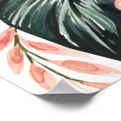 Tropisch bloemstuk gouden welkomstbord voor de bru poster (Hoek)