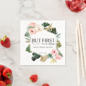 Tropisch Bloemstuk Maar Eerst Mimosa's Bruidsfeest Servet (Insitu)