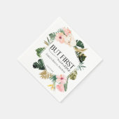 Tropisch Bloemstuk Maar Eerst Mimosa's Bruidsfeest Servet (Hoek)