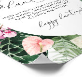 Tropisch bloemstuk Ring zoek Bridal Shower Spel Poster (Hoek)