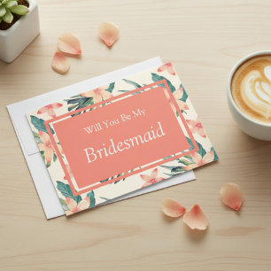 Tropisch Bloemstuk Wil Je Mijn Bruidsmeisje Zijn V Kaart
