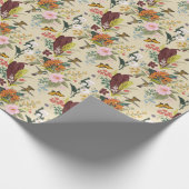 Tropisch  bloemtapijt cadeaupapier (Hoek)