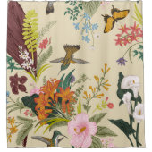 Tropisch bloemtapijt douchegordijn (Voorkant)