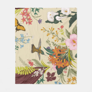 Tropisch bloemtapijt fleece deken