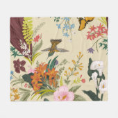 Tropisch bloemtapijt fleece deken (Voorkant (Horizontaal))
