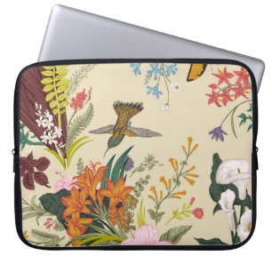 Tropisch  bloemtapijt laptop sleeve