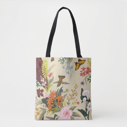 Tropisch bloemtapijt tote bag (Voorkant)