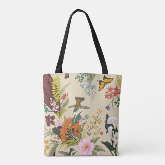 Tropisch  bloemtapijt tote bag (Achterkant)