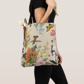 Tropisch bloemtapijt tote bag (Dichtbij)