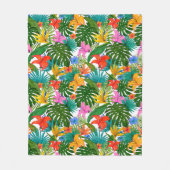 TROPISCH BLOMMOTIEF FLEECE DEKEN (Voorkant)