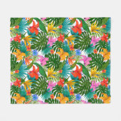 TROPISCH BLOMMOTIEF FLEECE DEKEN (Voorkant (Horizontaal))
