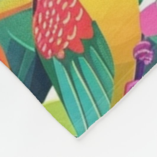 Tropisch Bloom Greenery Patroon Fleece Deken (Hoek)