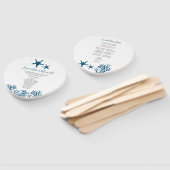Tropisch Blue Starfish Wedding Programme Fan Handwaaier (Niet-gemonteerd)