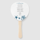Tropisch Blue Starfish Wedding Programme Fan Handwaaier (Achterkant)