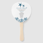 Tropisch Blue Starfish Wedding Programme Fan Handwaaier (Voorkant)