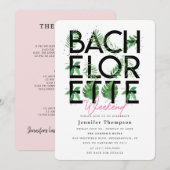 Tropisch Blush Flamingo Bachelorette Weekend Kaart (Voorkant / Achterkant)