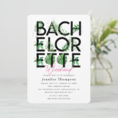 Tropisch Blush Flamingo Bachelorette Weekend Kaart (Staand voorkant)